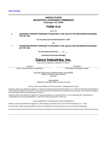Miniature Cavco Industries 10-Q Rapport trimestriel  