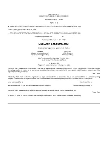 Thumbnail Delcath Systems 10-Q Quarterly Report FY 