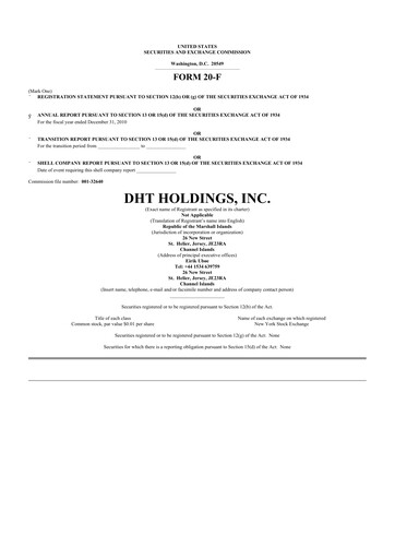 Thumbnail DHT Holdings 20-F Annual Report 