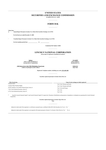 Thumbnail Lincoln National Corporation 10-K Annual Report 