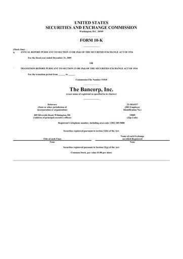 Thumbnail The Bancorp, Inc. 10-K Annual Report 