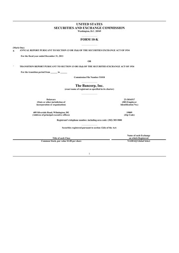 Thumbnail The Bancorp, Inc. 10-K Annual Report 2011