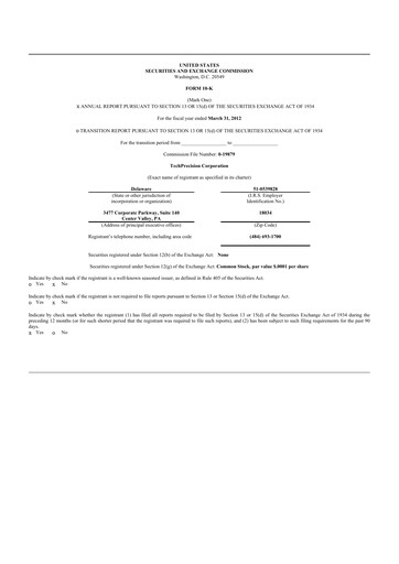 Thumbnail TechPrecision 10-K Annual Report 