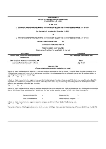 Miniature TechPrecision 10-Q Rapport trimestriel 2013 