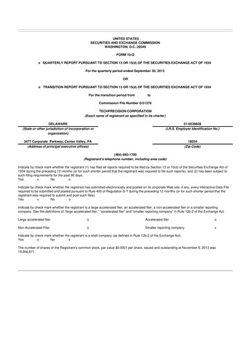 Miniature TechPrecision 10-Q Rapport trimestriel 2014 