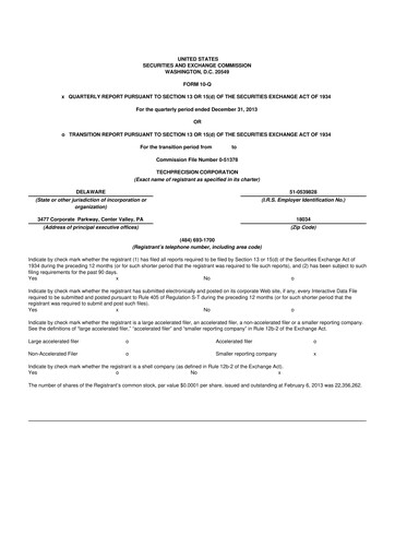 Miniature TechPrecision 10-Q Rapport trimestriel 2014 