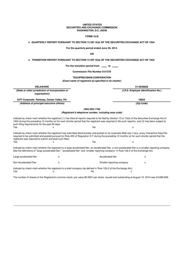 Miniature TechPrecision 10-Q Rapport trimestriel 2015 