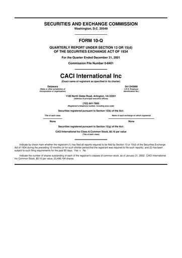 Thumbnail CACI International Inc 10-Q Quarterly Report FY 