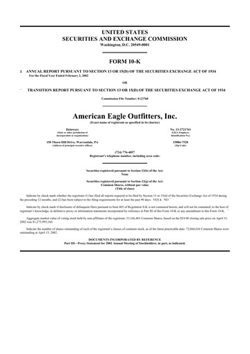 Thumbnail American Eagle Outfitters
 10-K Annual Report 