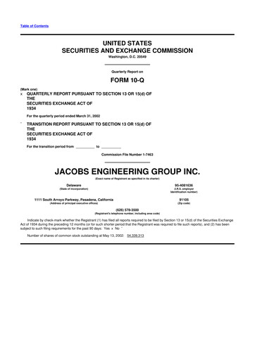 Thumbnail Jacobs Engineering 10-Q Quarterly Report FY 