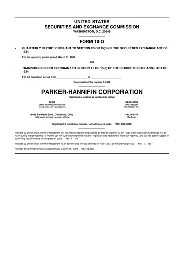 Thumbnail Parker-Hannifin
 10-Q Quarterly Report FY 
