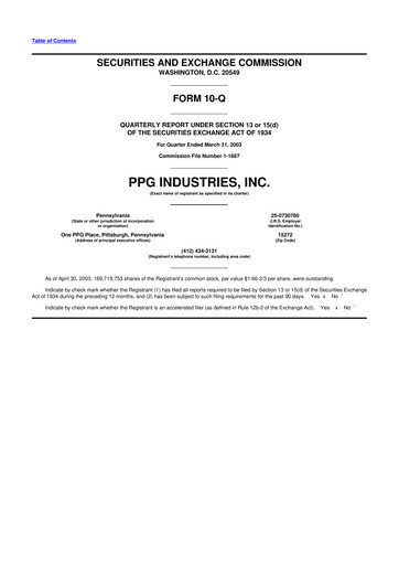 Thumbnail PPG Industries
 10-Q Quarterly Report FY 