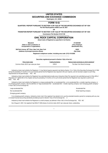 Thumbnail Blue Owl Capital Corporation 10-Q Quarterly Report FY 
