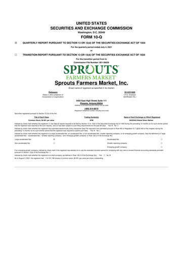 Thumbnail Sprouts Farmers Market 10-Q Quarterly Report FY2021 