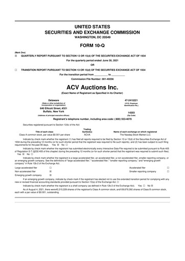 Thumbnail ACV Auctions 10-Q Quarterly Report FY2021 