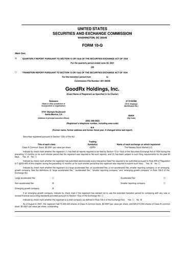 Thumbnail GoodRx 10-Q Quarterly Report FY2021 