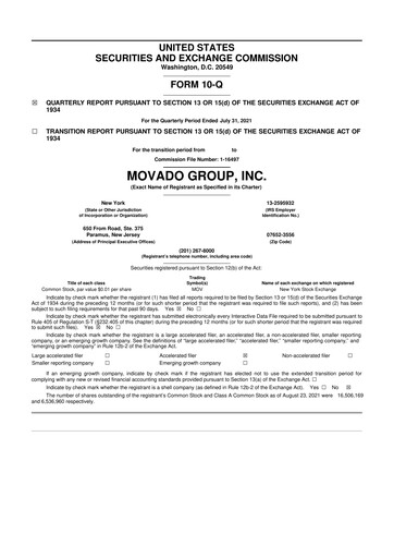 Vorschaubild Movado Group 10-Q Quartalsbericht 2022 