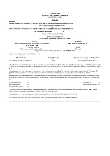 Thumbnail Cytek Biosciences 10-Q Quarterly Report FY2021 