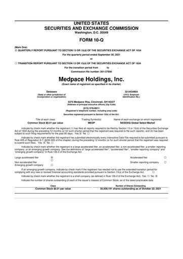 Vorschaubild Medpace 10-Q Quartalsbericht 2021 