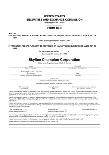 Thumbnail Champion Homes 10-Q Quarterly Report FY2022 