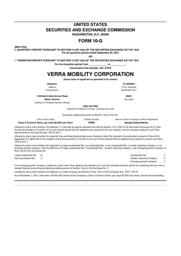 Thumbnail Verra Mobility 10-Q Quarterly Report FY2021 