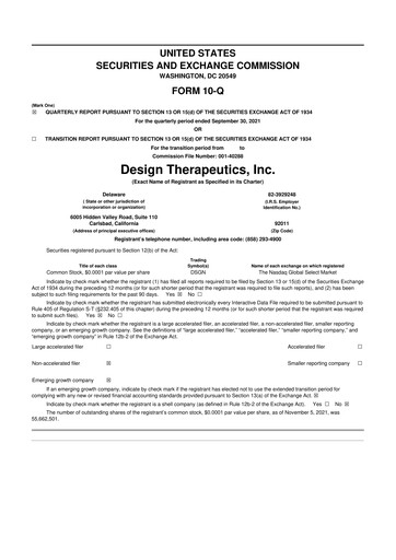 Thumbnail Design Therapeutics 10-Q Quarterly Report FY 