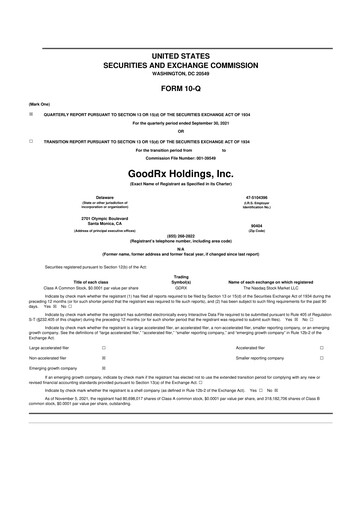 Thumbnail GoodRx 10-Q Quarterly Report FY2021 