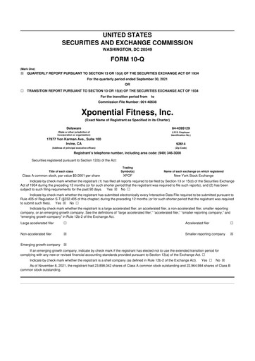 Thumbnail Xponential Fitness 10-Q Quarterly Report FY2021 