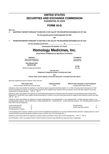 Vorschaubild Q32 Bio 10-Q Quartalsbericht 2021 