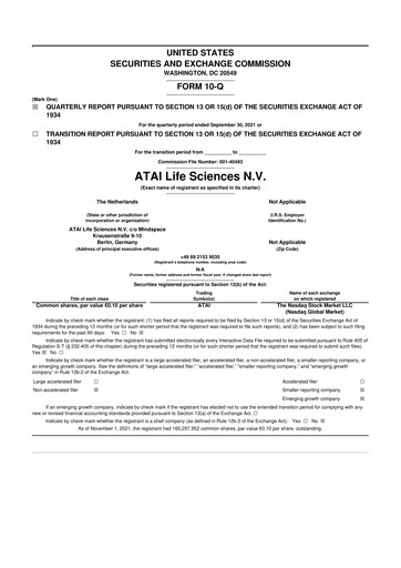 Thumbnail atai Life Sciences 10-Q Quarterly Report FY 