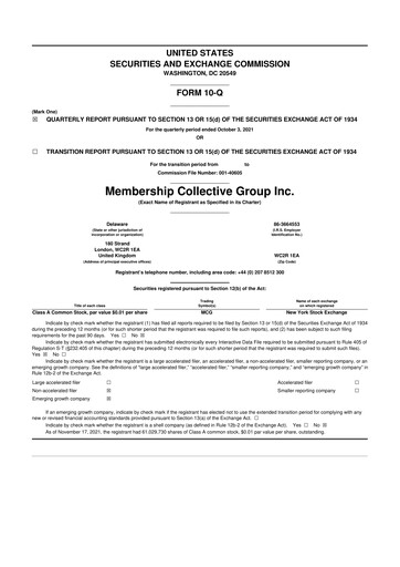 Thumbnail Soho House & Co 10-Q Quarterly Report FY2021 