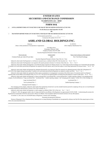 Thumbnail Ashland 10-K Annual Report 2021