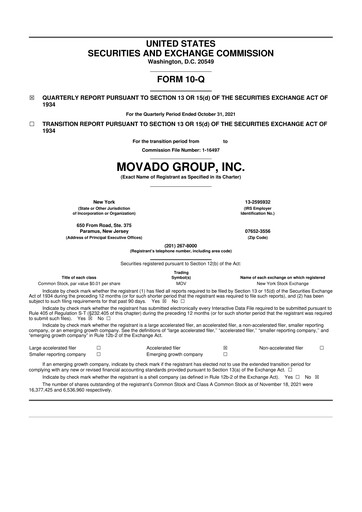 Vorschaubild Movado Group 10-Q Quartalsbericht 2022 