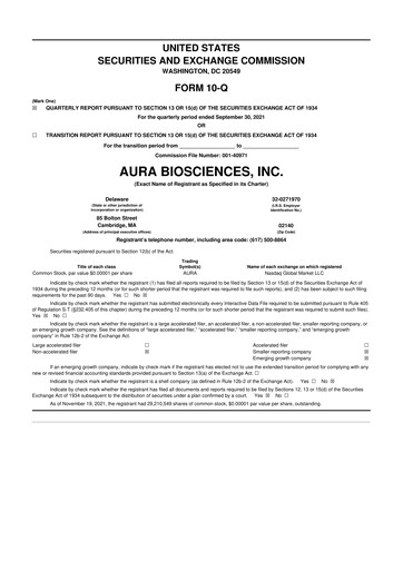 Thumbnail Aura Biosciences 10-Q Quarterly Report FY 