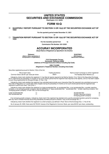 Thumbnail Accuray 10-Q Quarterly Report FY2022 