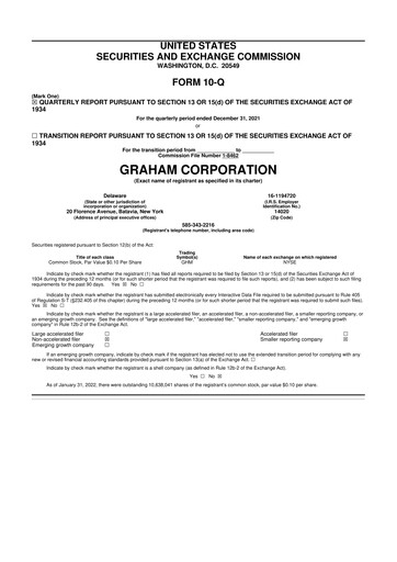 Thumbnail Graham Corporation
 10-Q Quarterly Report FY2022 