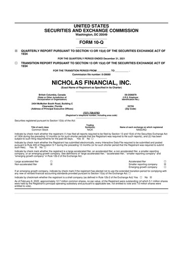 Thumbnail Old Market Capital Corporation 10-Q Quarterly Report FY2022 