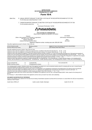 Thumbnail PotlatchDeltic
 10-K Annual Report 2021