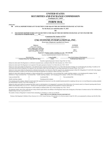 Thumbnail CSG International
 10-K Annual Report 2021