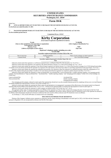 Thumbnail Kirby Corporation
 10-K Annual Report 2021