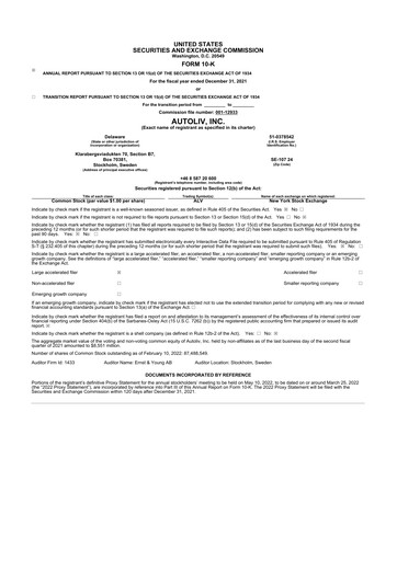 Thumbnail Autoliv 10-K Annual Report 2021