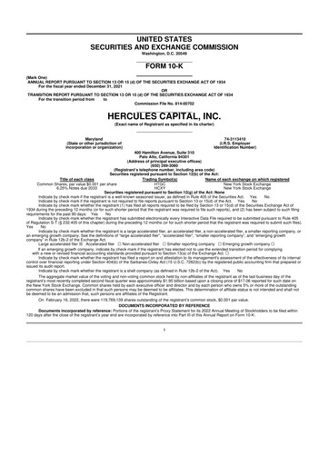 Thumbnail Hercules Capital
 10-K Annual Report 