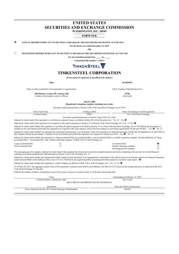 Thumbnail Metallus 10-K Annual Report 2021