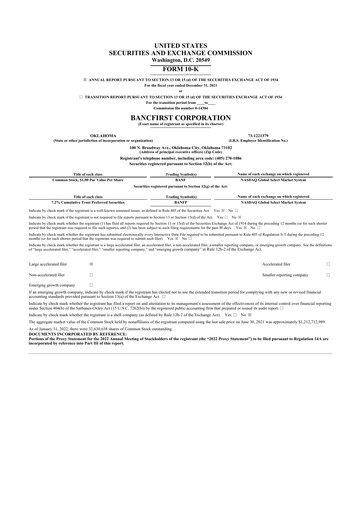 Thumbnail BancFirst 10-K Annual Report 2021