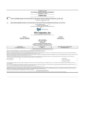 Thumbnail TPI Composites 10-K Annual Report 2021