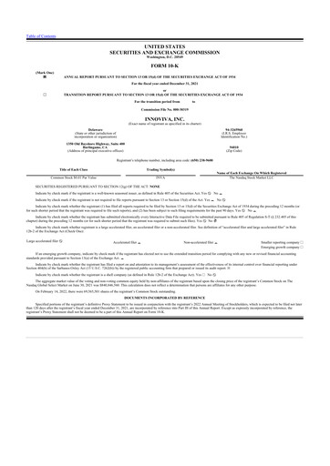 Thumbnail Innoviva 10-K Annual Report 