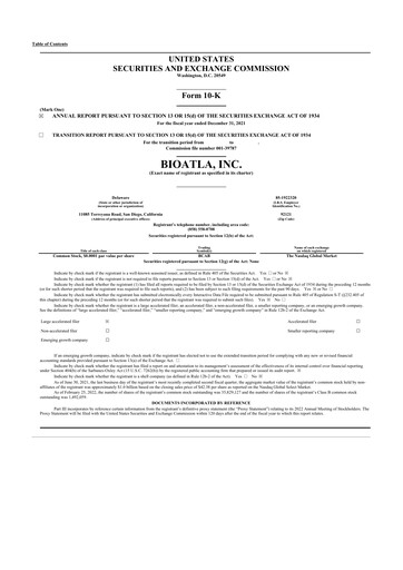 Miniature BioAtla 10-K Rapport annuel 2021