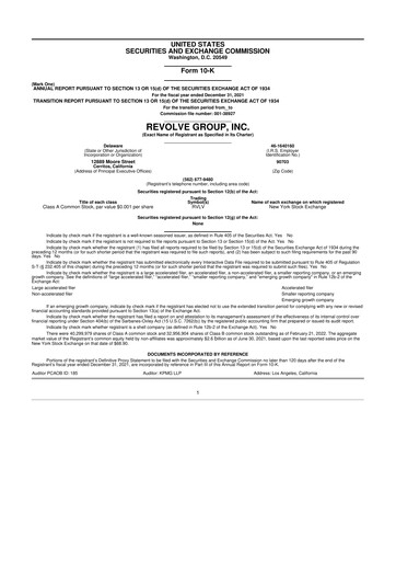 Thumbnail Revolve Group 10-K Annual Report 2021