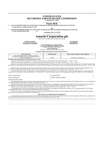 Thumbnail Amarin Corporation
 10-K Annual Report 2021