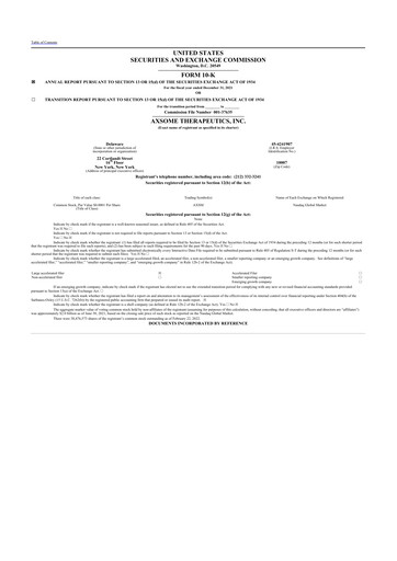 Vorschaubild Axsome Therapeutics
 10-K Jahresbericht 2021